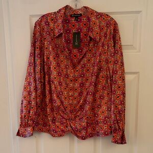 Sz 2X INC Vibrant Floral Blouse